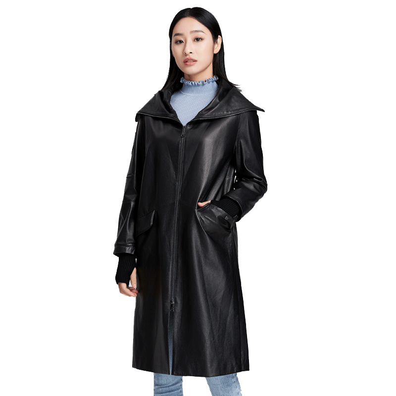ZORANZI庄子中长款女皮衣