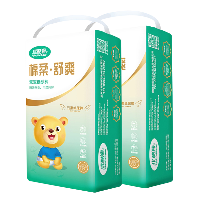 纸尿裤优酷熊M码100片男宝宝