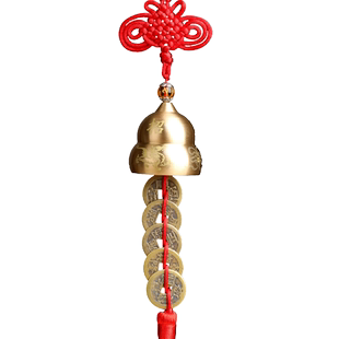 铜制五帝钱铜钱葫芦铜铃铛挂件古钱风铃挂件家居中国结五钱帝