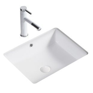 加深直角平底长方盆台下盆嵌入式陶瓷洗手盆洗脸池面盆石下盆水盆