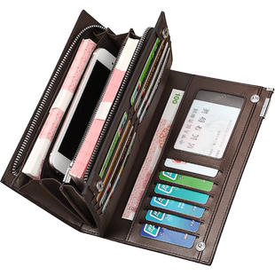 钱包男士长款拉链真皮手包卡包2025新款大容量牛皮钱夹男式皮夹子