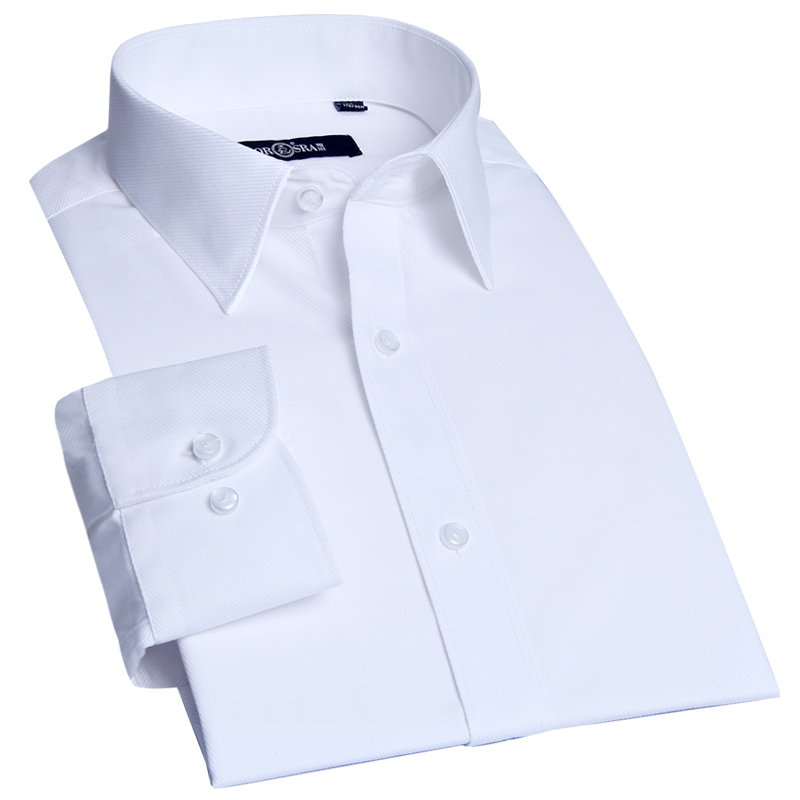 白襯衫男士長(zhǎng)袖修身型免燙西裝寸衫定制LOGO工作服正裝白色襯衣服