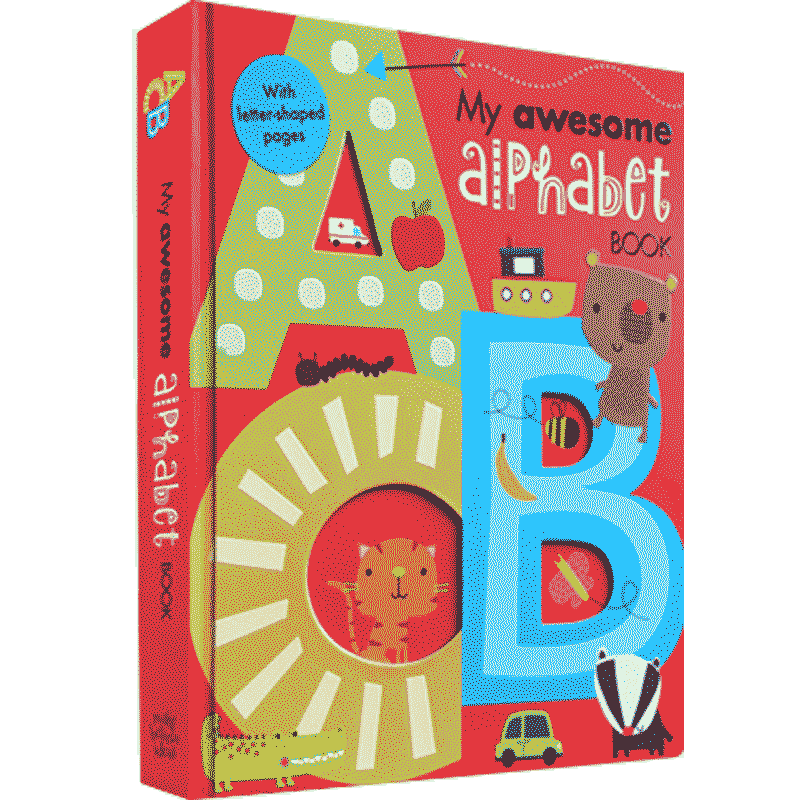预售 英文原版 My Awesome Alphabet Book ABC 儿童字母启蒙书 纸板书 3D立体 字母书 认知启蒙英文启蒙 幼儿 0-3岁 字母大卡书