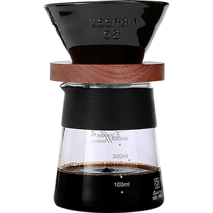 koonan手冲咖啡壶套装聪明杯家用玻璃手冲咖啡滤杯V60咖啡过滤杯