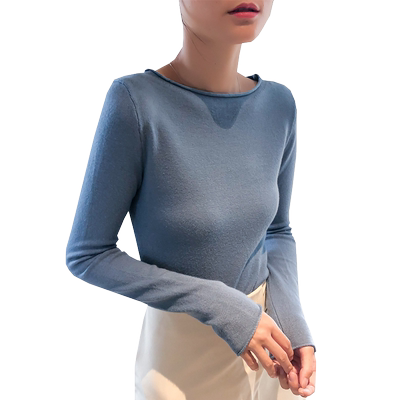 秋冬季新款一字领打底内搭针织衫