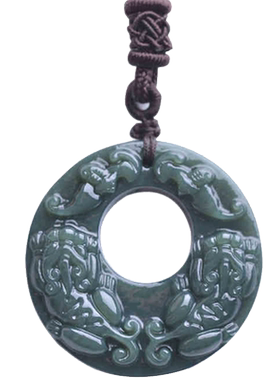 天然和田玉貔貅吊坠守护神证书