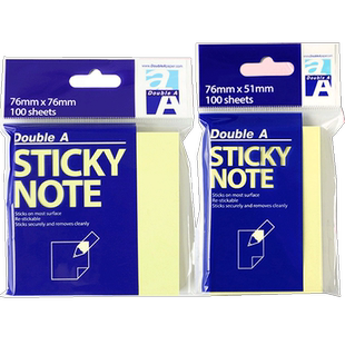 Double A 便利贴便签纸N次贴告示创意贴记事小本子办公用品