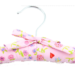 MAOS布艺衣架儿童卡通可爱蝴蝶结衣橱收纳架实木龙骨衣挂