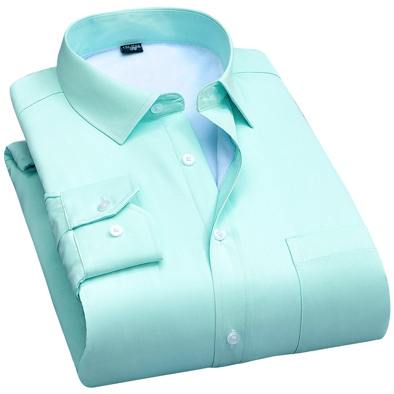 伯曼白衬衫男长袖修身商务正装职业工作上班春季伴郎西装衬衣白色