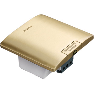 tcl罗格朗地面地板餐厅地插座隐藏式隐形全铜防水金色五孔扦家用