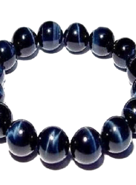 臻唯天然蓝虎眼石手链男女款 蓝猫眼石虎睛石木变石手链规格全