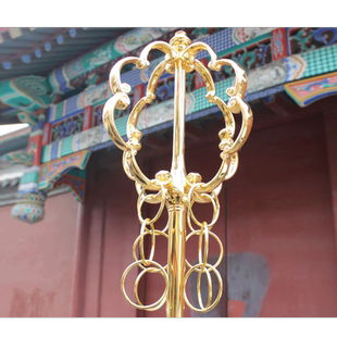 宇卓铜器 纯铜禅杖黄铜禅杖四股禅杖带底座四股禅杖工艺品