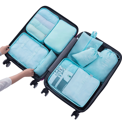 旅行收纳袋整理袋旅游套装内衣收纳包洗漱包衣服衣物8件套