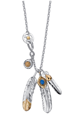 高桥吾郎羽毛男士银项链