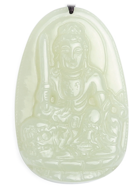 天然和田玉本命佛属龙蛇吊坠