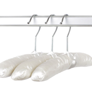 MAOS丝绸布艺凉衣架晾晒架儿童包布衣撑海绵晾衣挂实木内芯衣服挂