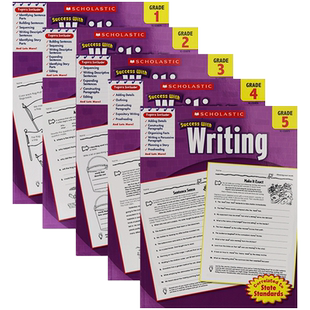 学乐成功系列 美国小学一至五年级英语写作练习册 英文原版Scholastic Success with Writing1-5全套 小学生家庭英语教材 进口书籍