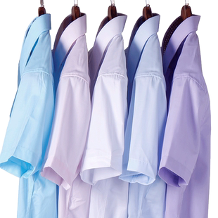 短袖衬衫男士冰丝免烫抗皱薄款商务广东普宁白衬衣2025新款夏季