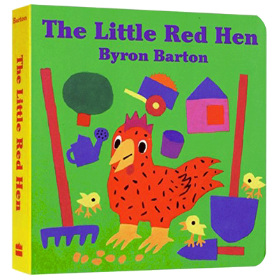 小红母鸡 英文原版绘本 The Little Red Hen 红鸡妈妈 英文版儿童英语启蒙纸板书 拜伦巴顿 Byron Barton 正版进口书籍