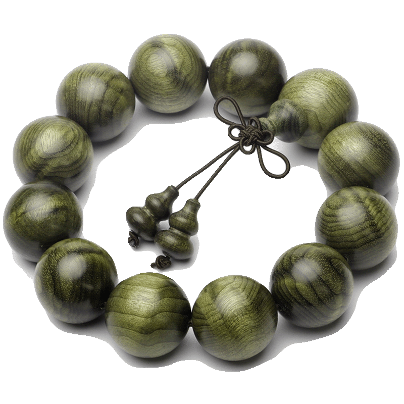 四川阴沉金丝楠木手串2.0cm千年乌木满金丝水波纹佛珠手链男女款