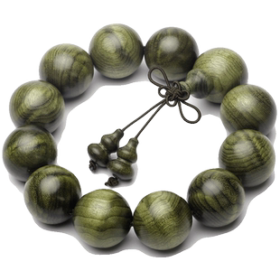 四川阴沉金丝楠木手串2.0cm千年乌木满金丝水波纹佛珠手链男女款