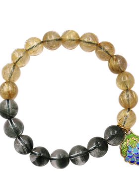 见欢喜天然绿幽灵水晶古风手串