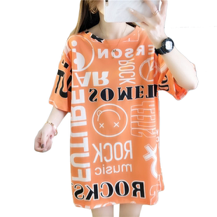 T恤女短袖2023新款夏装中长款韩版宽松大码欧货潮上衣服半袖体恤