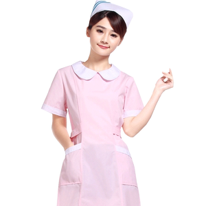 护士服薄款短袖医生白大褂圆领药店纹绣师美容师工作制服长袖秋冬