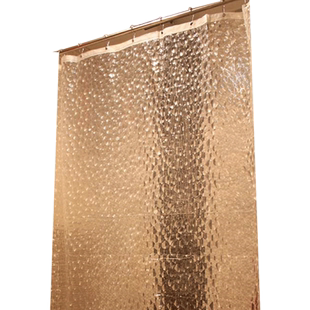 卫生间防水浴帘浴室挂帘浴室帘弧形浴帘套装防霉加厚浴帘杆伸缩杆