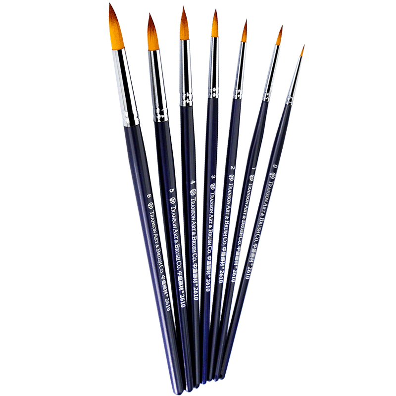 中盛画材尖头水彩笔圆头尼龙颜料