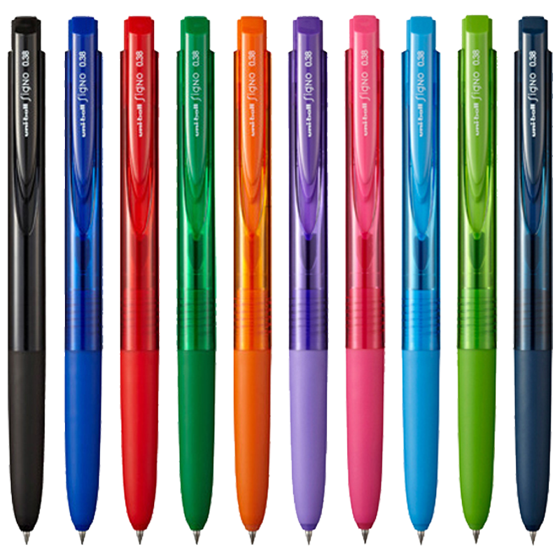 日本UNI三菱Signo RT1 UMN-155中性笔按动水笔0.38/0.5mm签字笔办公学生用可换笔芯黑笔彩色手账专用日系文具