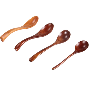 儿童汤勺小木勺子日式创意可爱宝宝吃饭勺大人冰激凌汤匙调羹家用