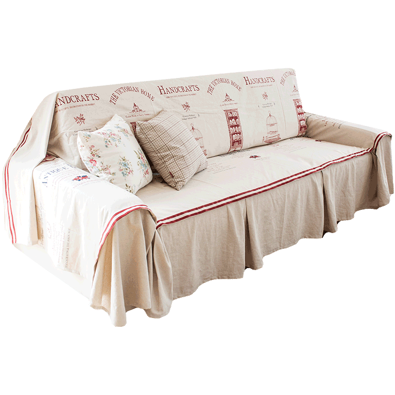 缝物语维多利亚系列-英伦风棉麻沙发巾布沙发盖布定制
