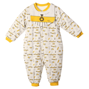 小数点童装新生儿连身衣新款春秋套装男女童舒适保暖棉衣6-24个月