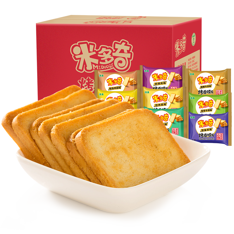烤馍片包邮米多奇整箱多味混合装烤香馍片零食小馍丁饼干馒头片