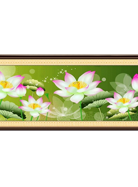 十字绣新款荷花仙境花卉大幅卧室