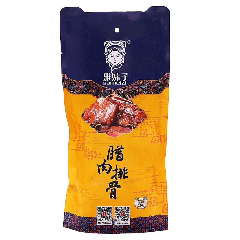雅妹子腊排骨250g四川特产烟熏