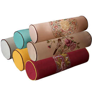 圆柱型抱枕套现代新中式红木沙发抱枕套 海绵飘窗垫靠枕套