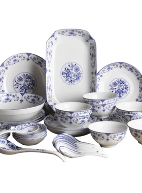 中式风青花饭碗散装陶瓷餐具
