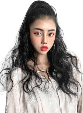 假发女长发高马尾卷发可扎辫子