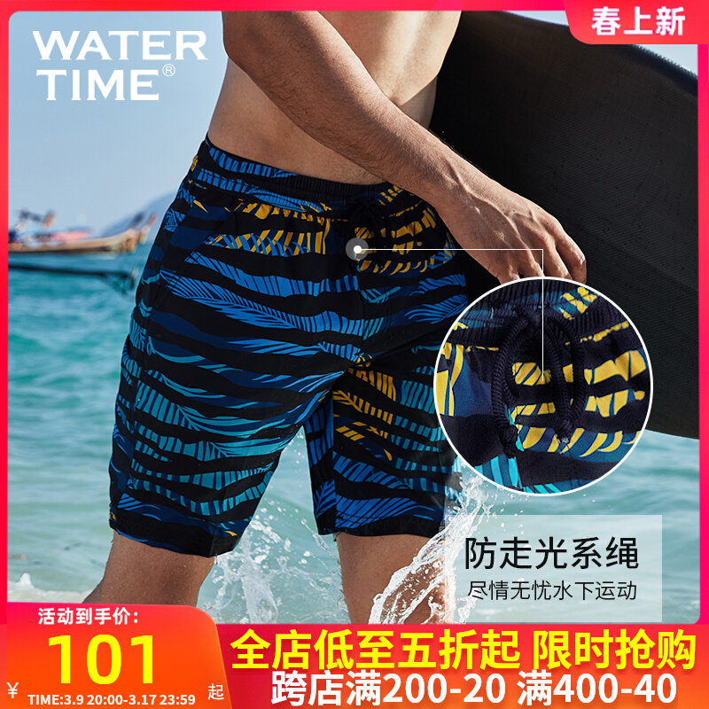áo bơi dài tay nam Quần đi biển WaterTime quần short đi biển khô nhanh cho nam đi nghỉ mát ở bãi biển Quần hoa lớn năm điểm có thể xuống nước quần bơi shop đồ bơi nam gần đây quần bơi nam