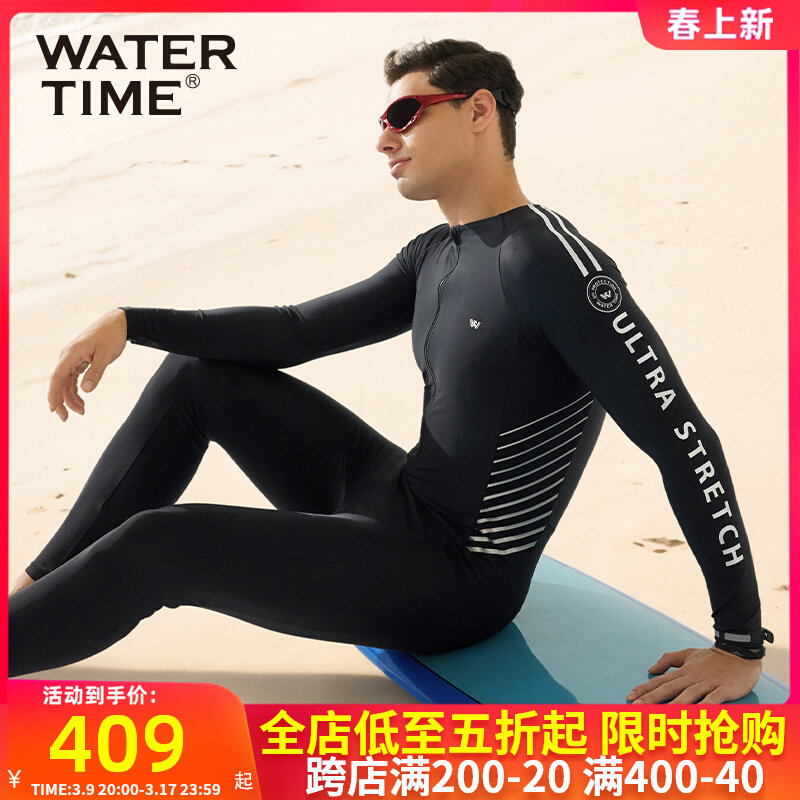 nam mặc đồ bơi Bộ đồ bơi chống nắng dài tay WaterTime dành cho nam đầy đủ bộ đồ bơi một mảnh sứa lặn với ống thở dành cho nam áo bơi nam arena đồ bơi nam cao cấp