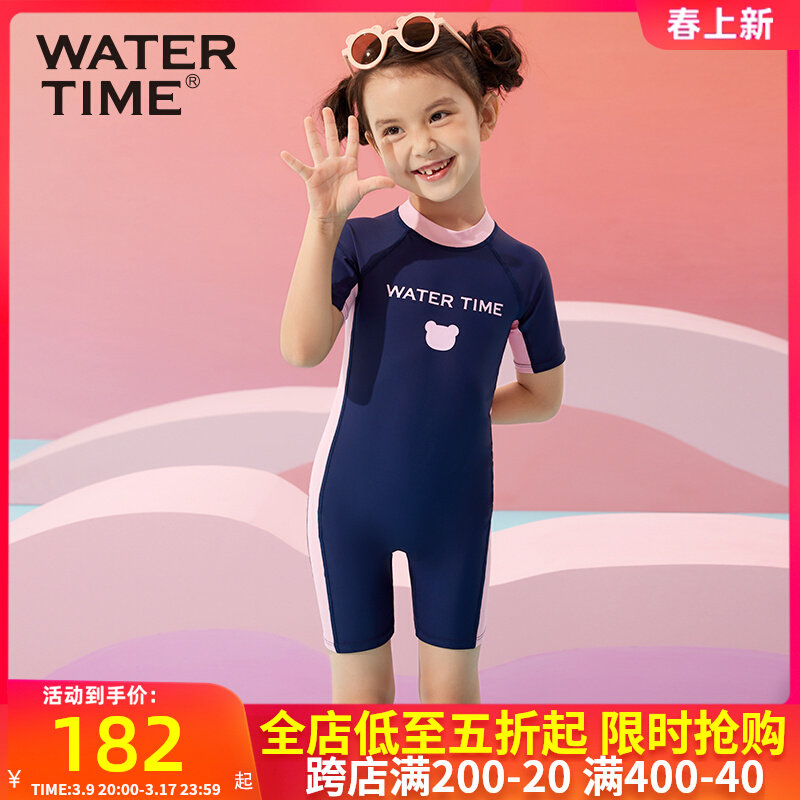 Đồ bơi trẻ em WaterTime 2023 đồ bơi một mảnh hoạt hình mới dành cho bé gái Đồ bơi nhanh khô ấm áp dành cho bé gái bộ bơi dài tay bé gái đồ bơi trẻ em cao cấp