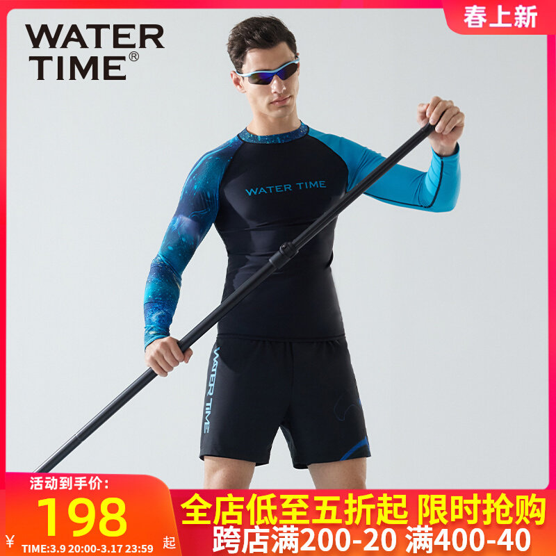 Đồ bơi nam WaterTime dài tay chống nắng Wetsuit quần bơi khô nhanh Bộ đồ bơi chia đôi chống xấu hổ cho nam quần bơi nam đồ bơi nam chính hãng