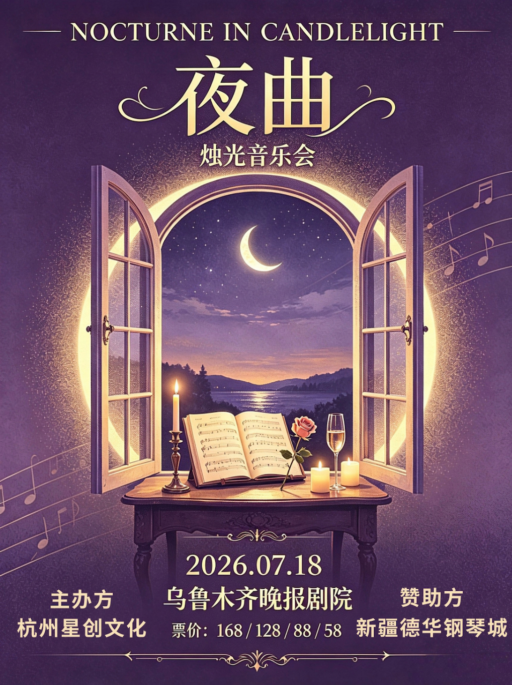 【乌鲁木齐】《夜曲》烛光音乐会