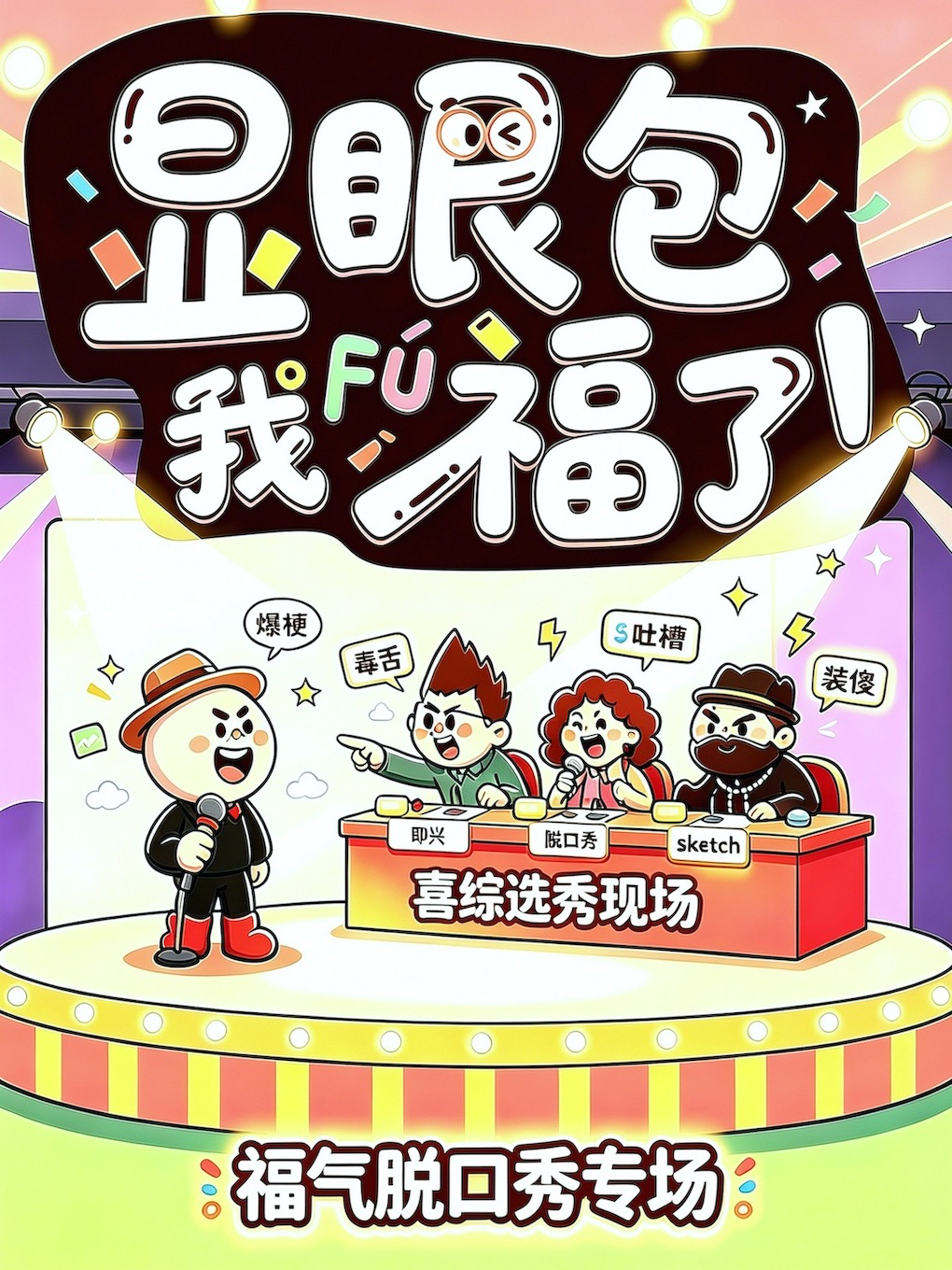 热门活动-【杭州】[超低价] 【吐槽大会编剧助阵】喜剧达人秀《显眼包我福了》| 福气脱口秀微综艺（杭州）