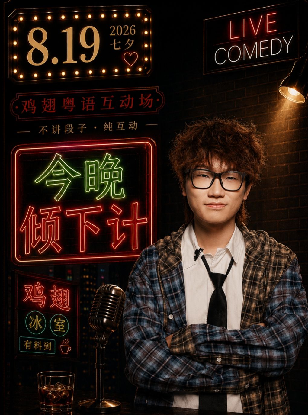 【广州】0819鸡翅粤语互动秀《今晚倾下计》丨鸡翅冰室陪你过七夕丨广州站首演@野生喜剧x丽影广场东区