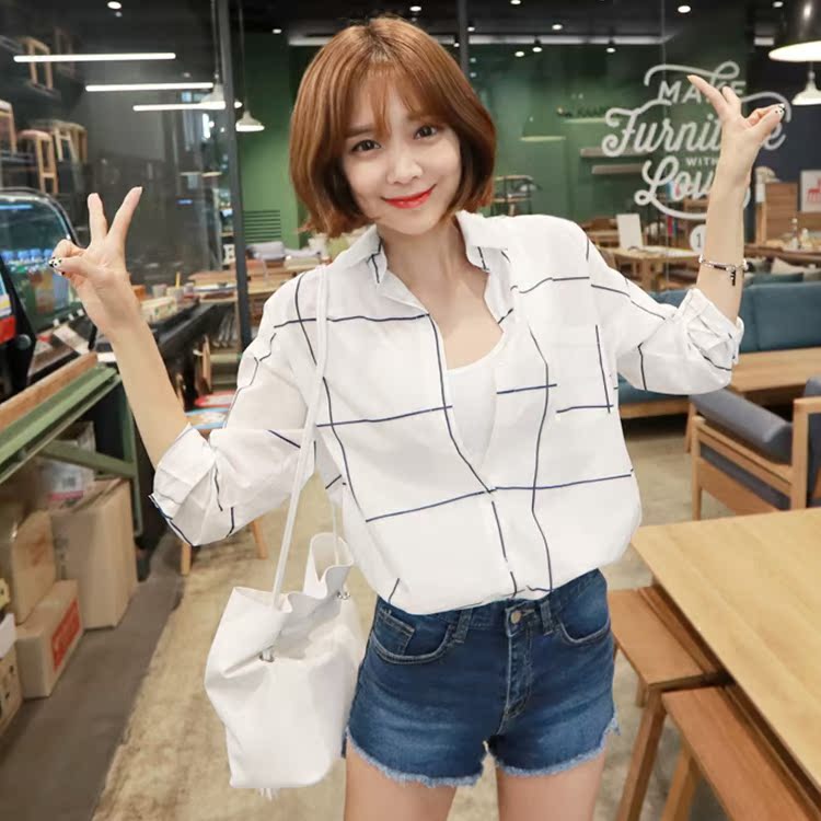 现货2018夏装新款宽松韩版中长款防晒服开衫