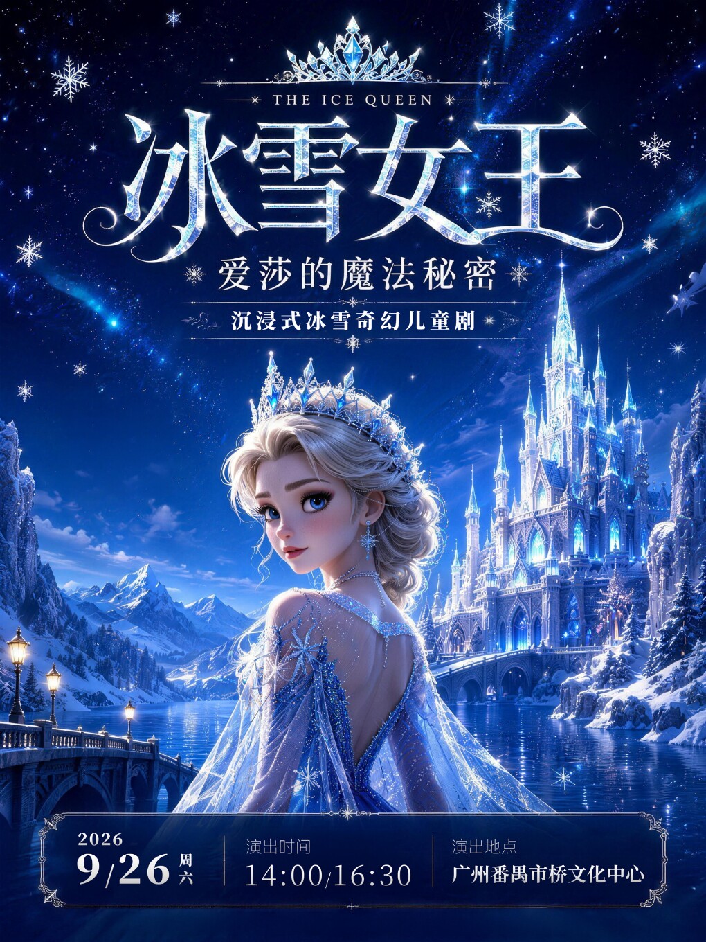 【广州】【中秋惠民演出】《冰雪女王·爱莎的魔法秘密》大型沉浸式奇幻儿童剧