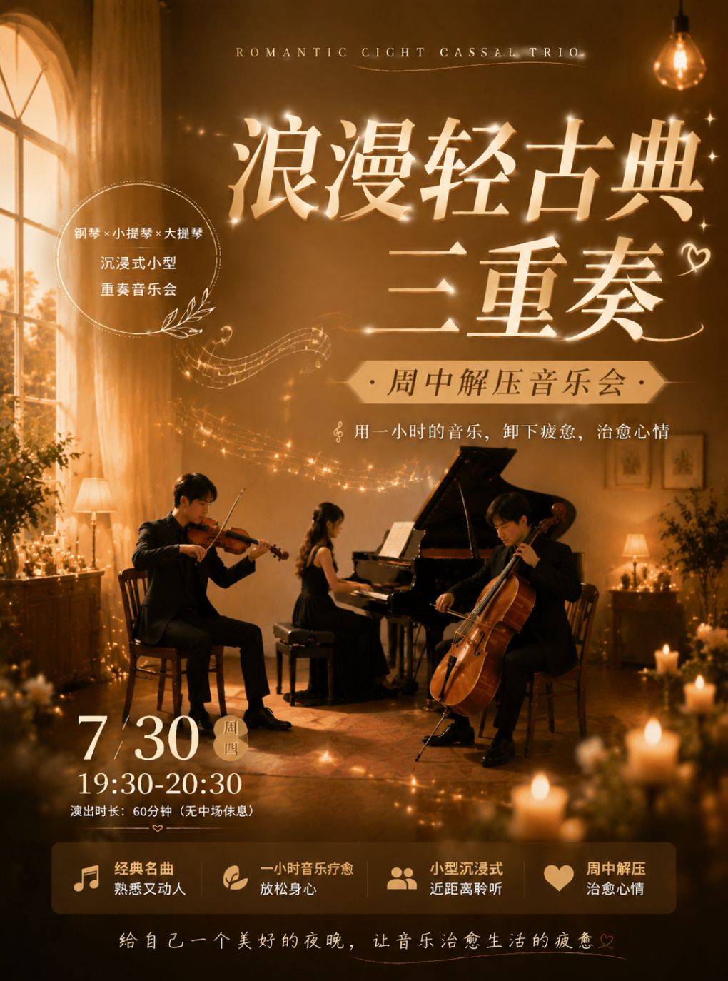 热门活动-浪漫轻古典三重奏-周中解压音乐会-皮亚佐拉｜坂本龙一｜自由探戈｜圣诞快乐！劳伦斯先生